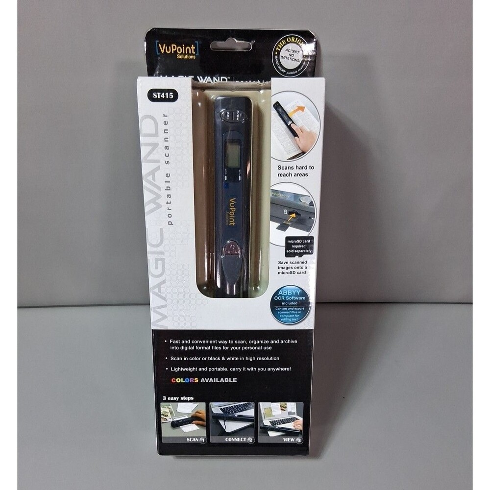 VuPoint Solutions Magic Wand Portable Scanner ST415 Handheld Document Scan NIB